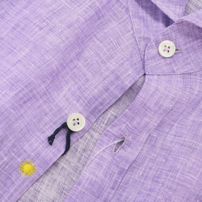 [Used] Giannetto Linen Horizontal Collar Casual Shirt Purple [XS] [Condition Rank A] [Men&