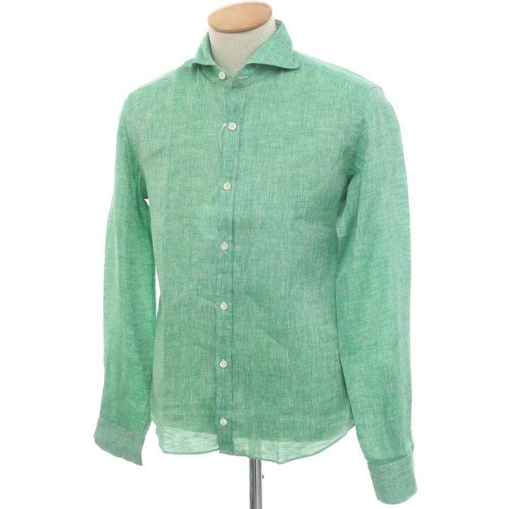 [Used] Giannetto Linen Horizontal Collar Casual Shirt Green [S] [Condition Rank A] [Men&
