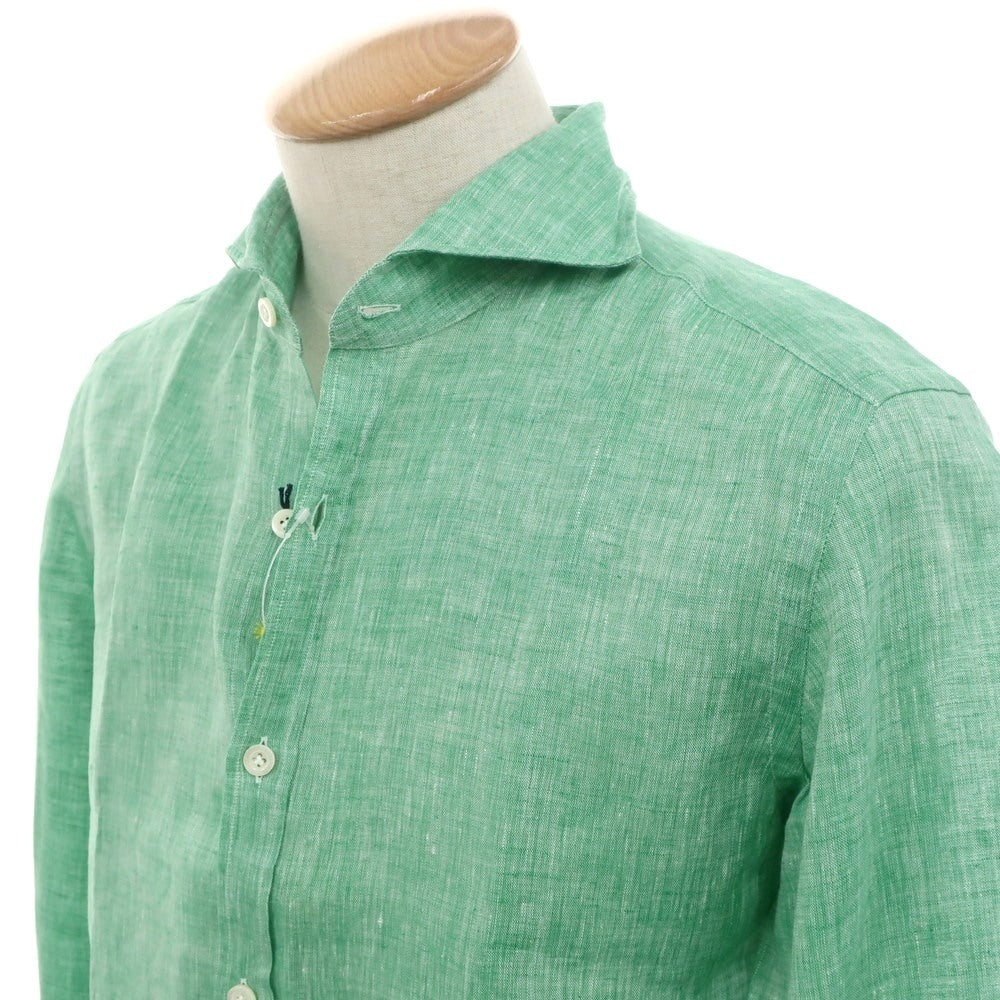 [Used] Giannetto Linen Horizontal Collar Casual Shirt Green [S] [Condition Rank A] [Men&