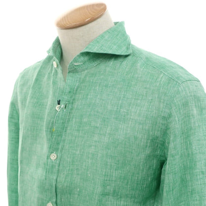 [Used] Giannetto Linen Horizontal Collar Casual Shirt Green [S] [Condition Rank A] [Men&