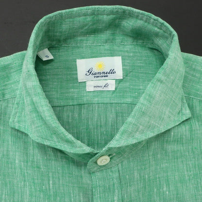 [Used] Giannetto Linen Horizontal Collar Casual Shirt Green [S] [Condition Rank A] [Men&