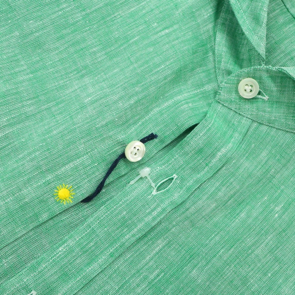 [Used] Giannetto Linen Horizontal Collar Casual Shirt Green [S] [Condition Rank A] [Men&