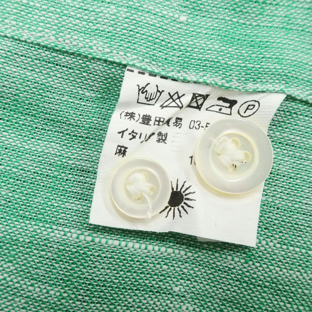 [Used] Giannetto Linen Horizontal Collar Casual Shirt Green [S] [Condition Rank A] [Men&