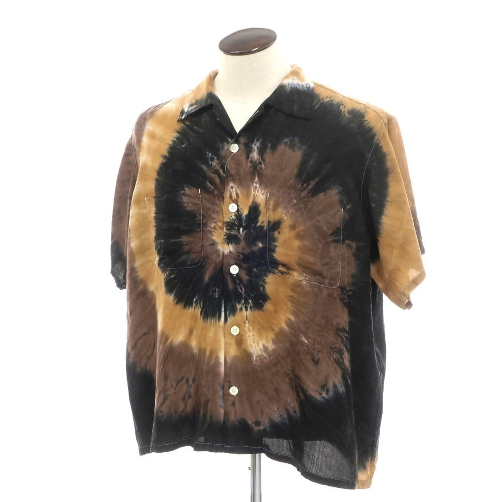 【中古】ノーマリズム テキスタイル NOMARHYTHM TEXTILE 2025年春夏 レクセル 半袖シャツ ブラウンxブラック【 5  (XL位) 】【 状態ランクB 】【 メンズ 】