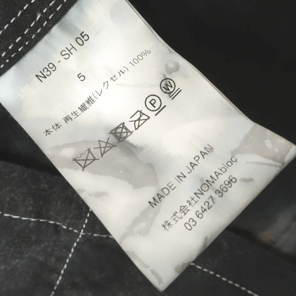【中古】ノーマリズム テキスタイル NOMARHYTHM TEXTILE 2025年春夏 レクセル 半袖シャツ ブラウンxブラック【サイズ5  (XL位)】【 状態ランクB 】【 メンズ 】[EPD]