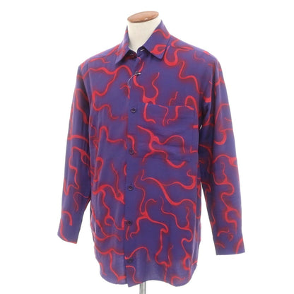 [Used] CASELLA MEYER Cotton Silk Regular Collar Casual Shirt Purple x Red [M] [Condition Rank B] [Men&