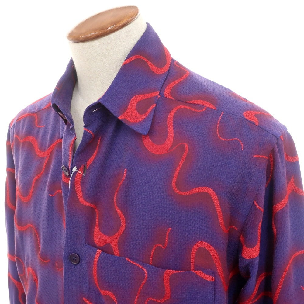 [Used] CASELLA MEYER Cotton Silk Regular Collar Casual Shirt Purple x Red [M] [Condition Rank B] [Men&