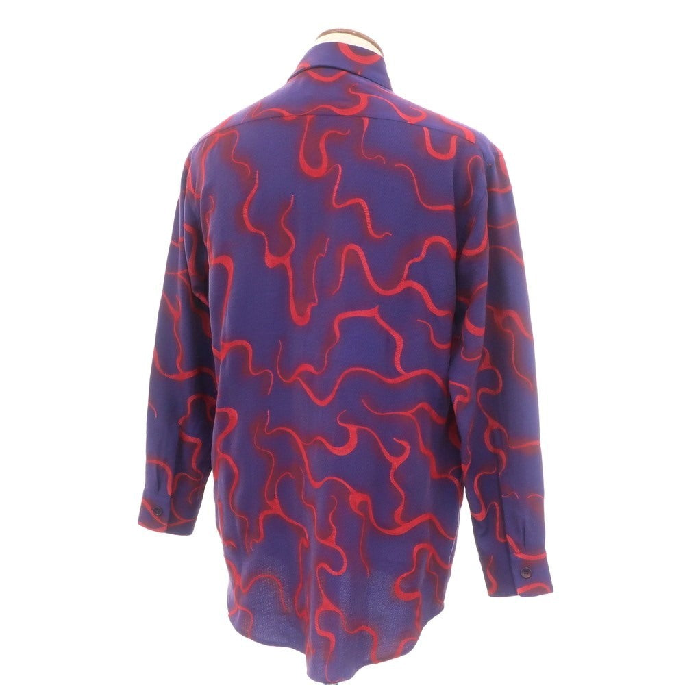 【中古】カゼッラ マイヤー CASELLA MEYER コットンシルク レギュラーカラー カジュアルシャツ パープルxレッド【サイズM】【 状態ランクB 】【 メンズ 】[EPD]