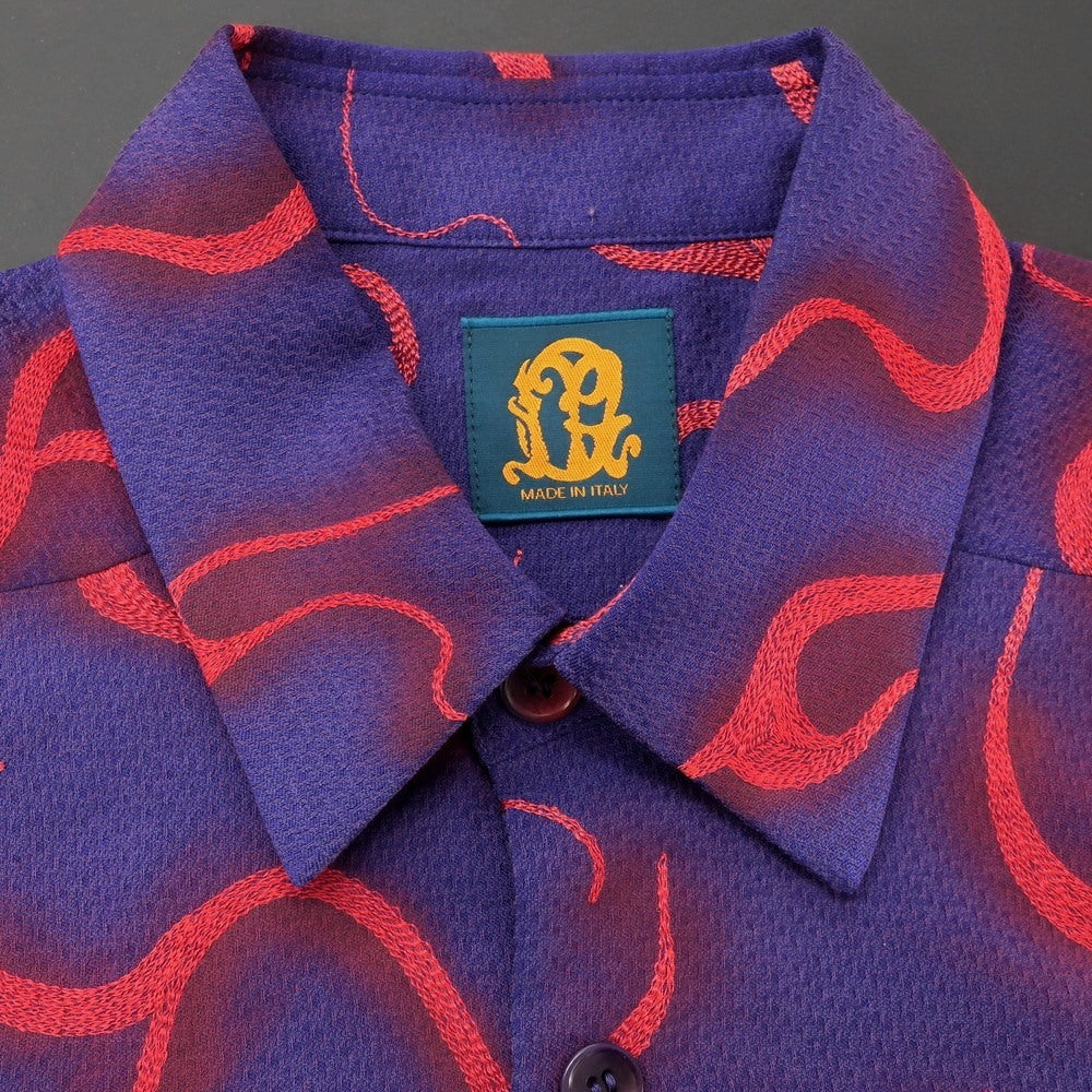 [Used] CASELLA MEYER Cotton Silk Regular Collar Casual Shirt Purple x Red [M] [Condition Rank B] [Men&