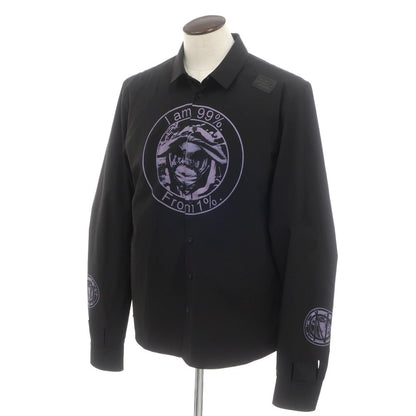 [Used] Ninety-Nine Percent Is 99%IS- Stretch Polyester Rayon Casual Shirt Black [4] [Condition Rank B] [Men&