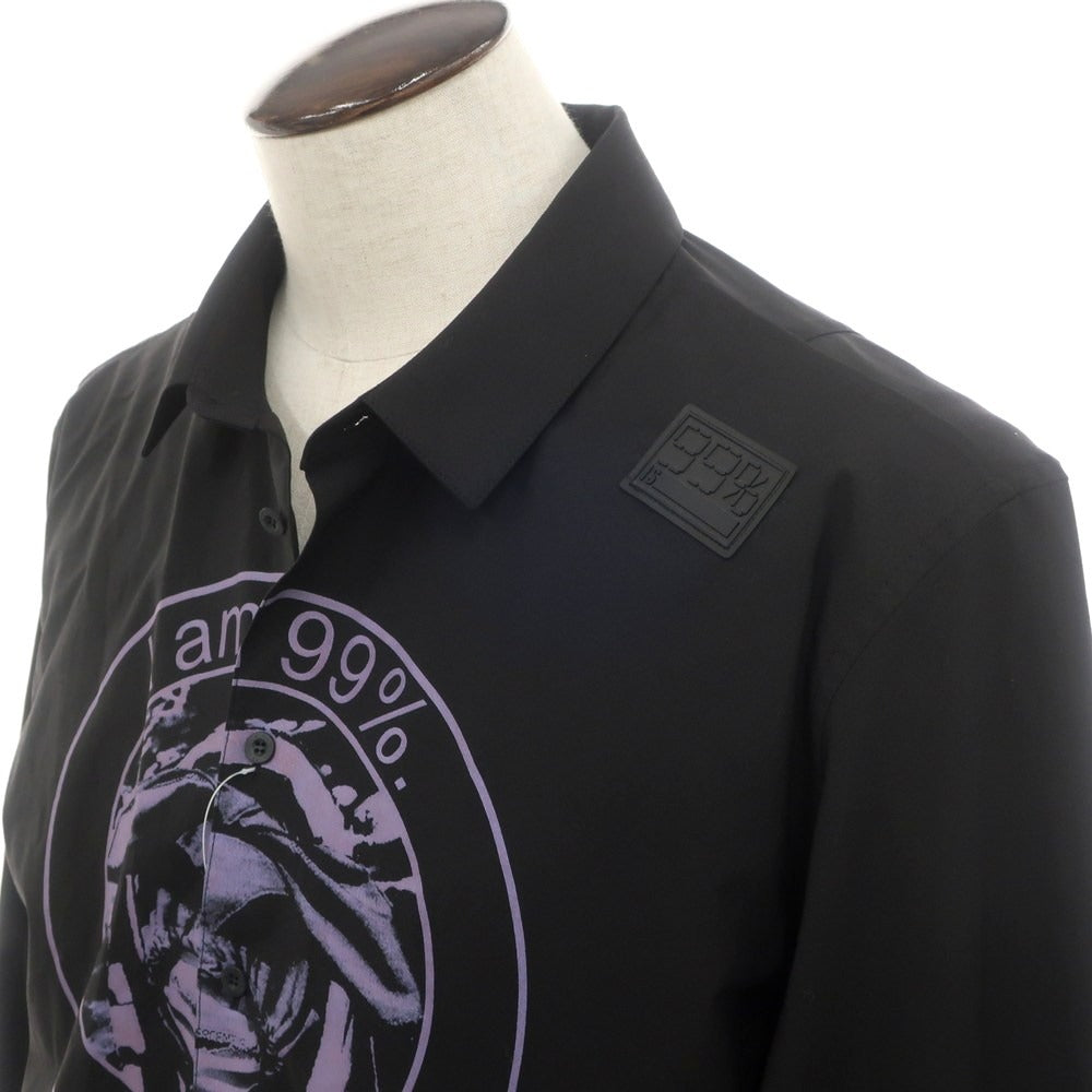 [Used] Ninety-Nine Percent Is 99%IS- Stretch Polyester Rayon Casual Shirt Black [4] [Condition Rank B] [Men&