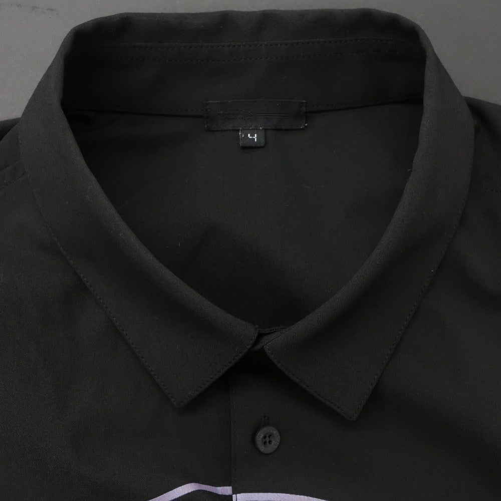 [Used] Ninety-Nine Percent Is 99%IS- Stretch Polyester Rayon Casual Shirt Black [4] [Condition Rank B] [Men&
