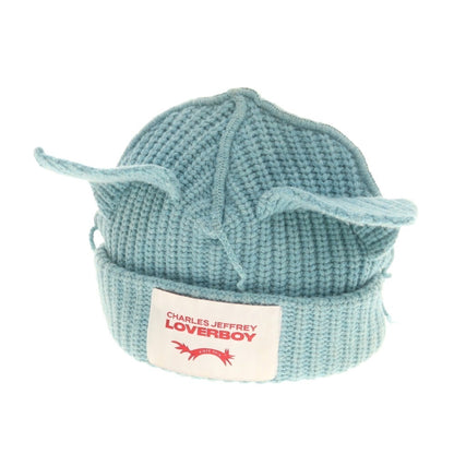 [Used] Charles Jeffrey LOVERBOY Low Gauge Wool Knit Cap Light Blue [Condition Rank C] [Men&