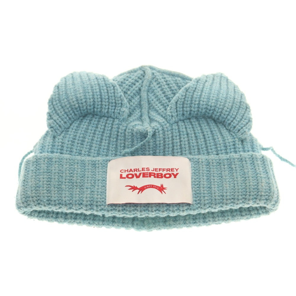 [Used] Charles Jeffrey LOVERBOY Low Gauge Wool Knit Cap Light Blue [Condition Rank C] [Men&