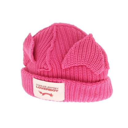 [Used] Charles Jeffrey LOVERBOY Low Gauge Cotton Knit Cap Pink [Condition Rank B] [Men&