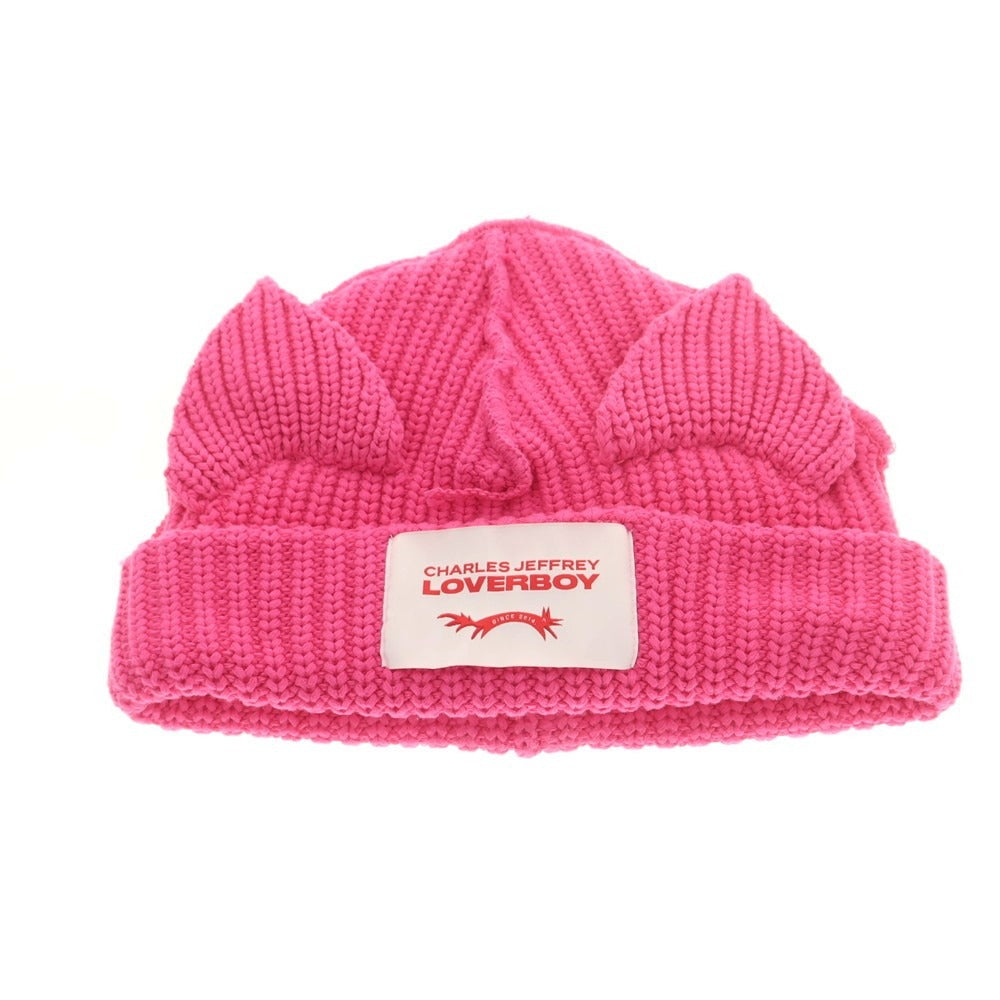 [Used] Charles Jeffrey LOVERBOY Low Gauge Cotton Knit Cap Pink [Condition Rank B] [Men&