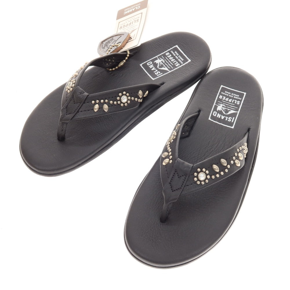 【中古】【未使用】エイチティーシー HTC × Island Slipper スタッズ トングサンダル ブラック【 9 】【 状態ランクS 】【 メンズ 】