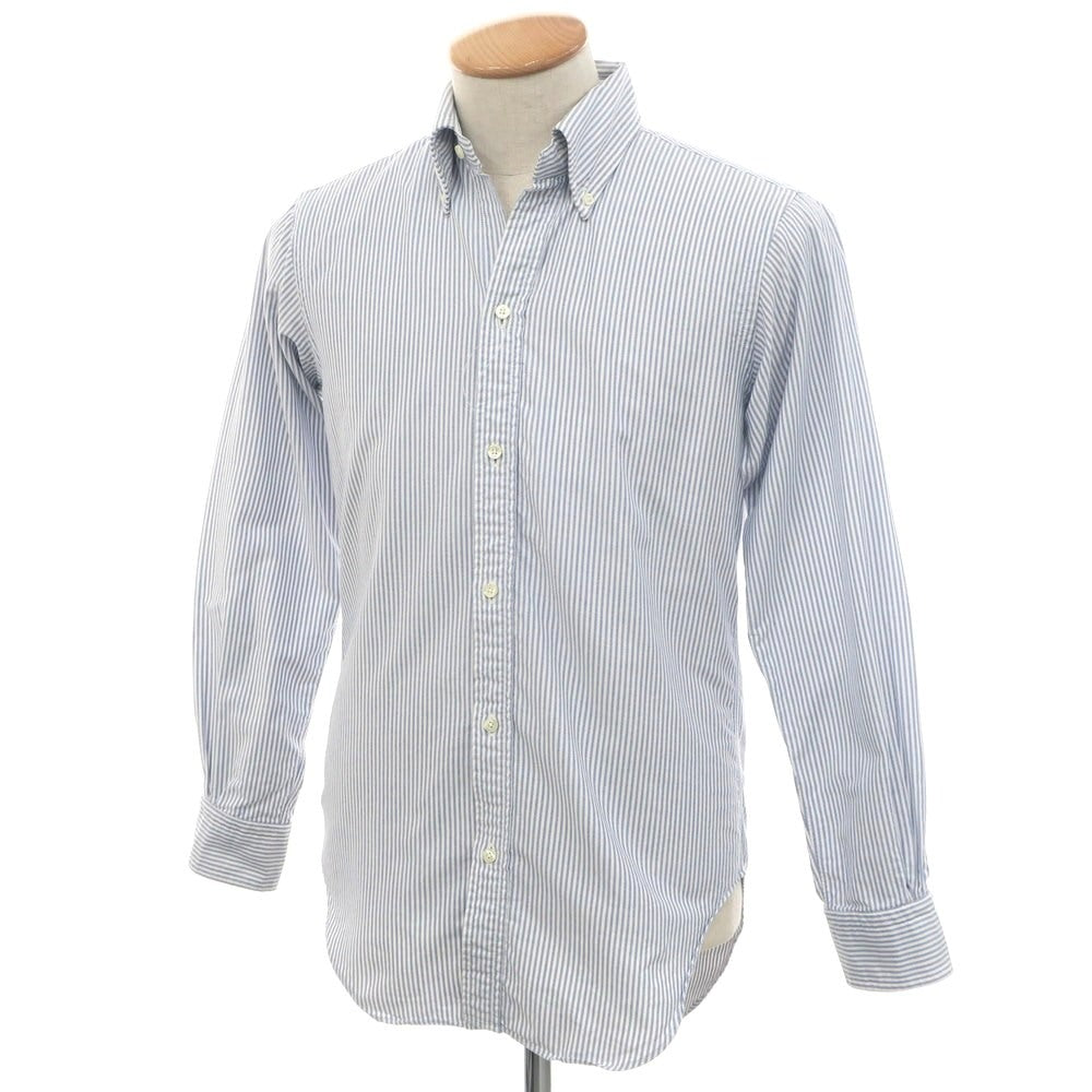 【中古】ブルックスブラザーズ Brooks Brothers オックスフォード コットン ストライプ ボタンダウン カジュアルシャツ ブルーxホワイト【 14 1/2 】【 状態ランクB 】【 メンズ 】