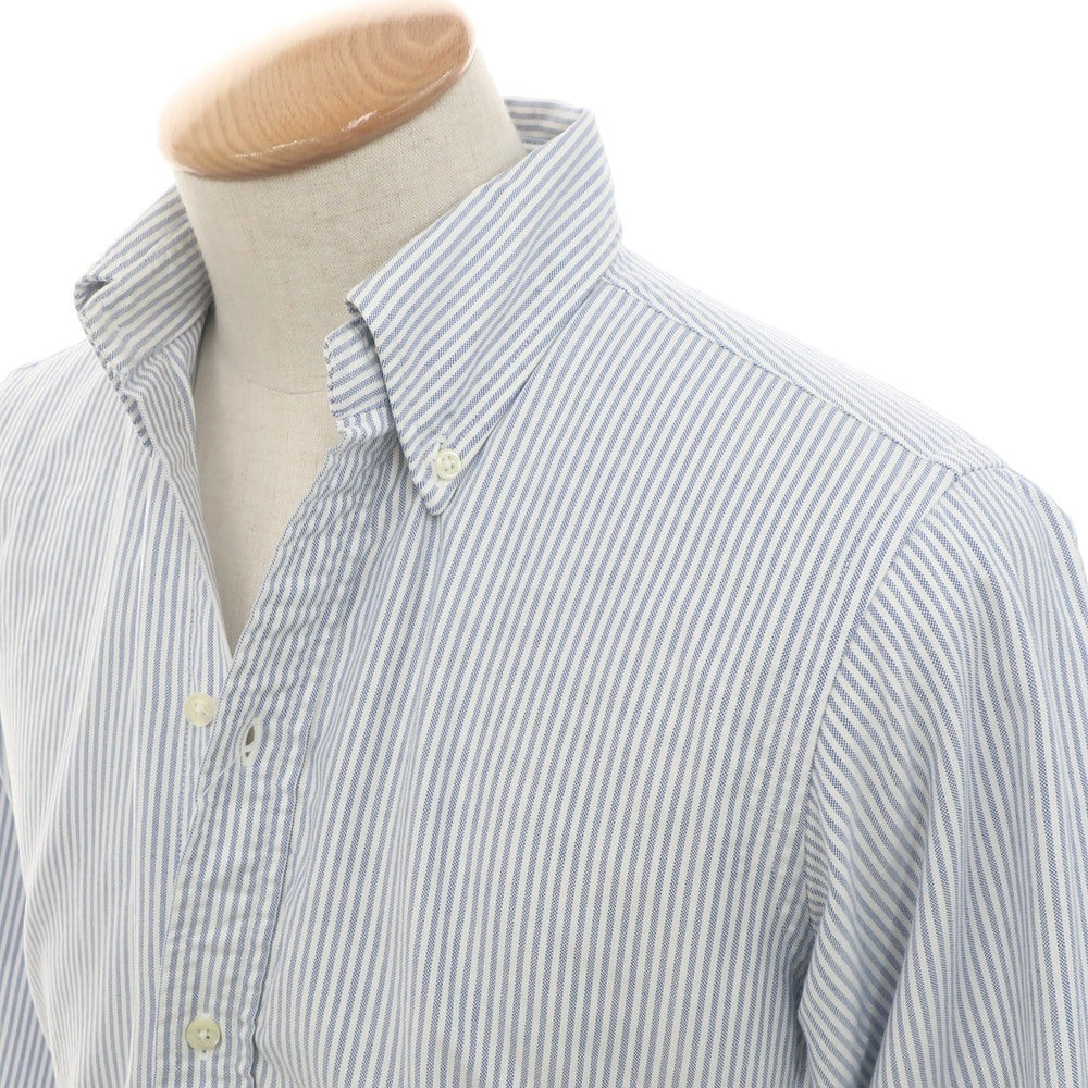 【中古】ブルックスブラザーズ Brooks Brothers オックスフォード コットン ストライプ ボタンダウン カジュアルシャツ ブルーxホワイト【 14 1/2 】【 状態ランクB 】【 メンズ 】