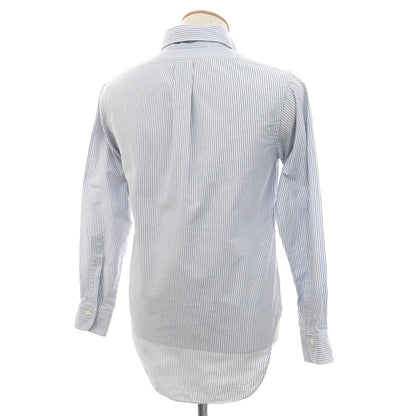 [Used] Brooks Brothers Oxford Cotton Striped Button-down Casual Shirt Blue x White [14 1/2] [Condition Rank B] [Men&