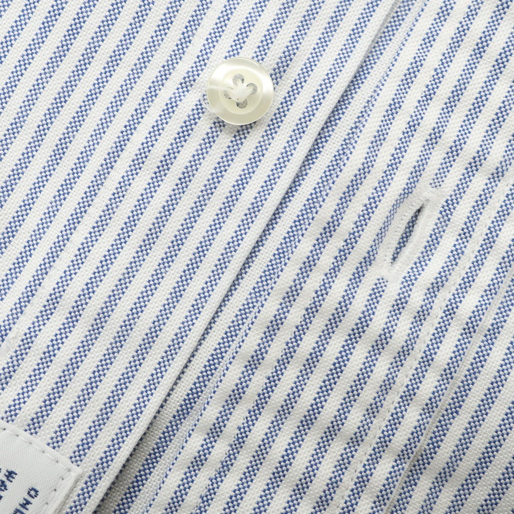 [Used] Brooks Brothers Oxford Cotton Striped Button-down Casual Shirt Blue x White [14 1/2] [Condition Rank B] [Men&