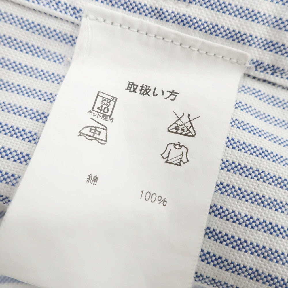 [Used] Brooks Brothers Oxford Cotton Striped Button-down Casual Shirt Blue x White [14 1/2] [Condition Rank B] [Men&