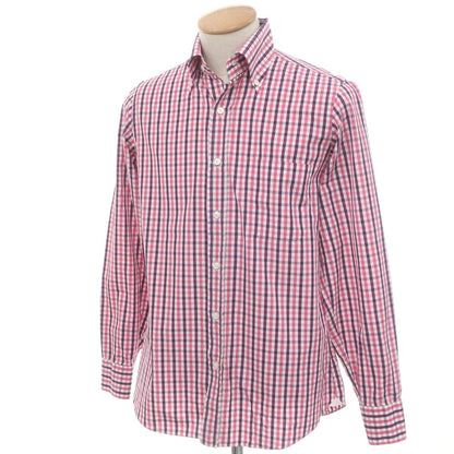 [Used] Antica Camiceria Cotton Gingham Check Button-down Casual Shirt Pink x Purple [37] [Condition Rank B] [Men&