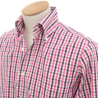 [Used] Antica Camiceria Cotton Gingham Check Button-down Casual Shirt Pink x Purple [37] [Condition Rank B] [Men&