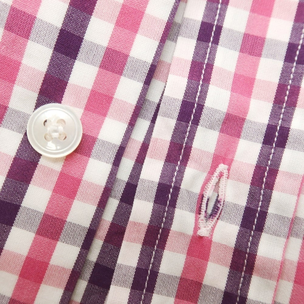 [Used] Antica Camiceria Cotton Gingham Check Button-down Casual Shirt Pink x Purple [37] [Condition Rank B] [Men&