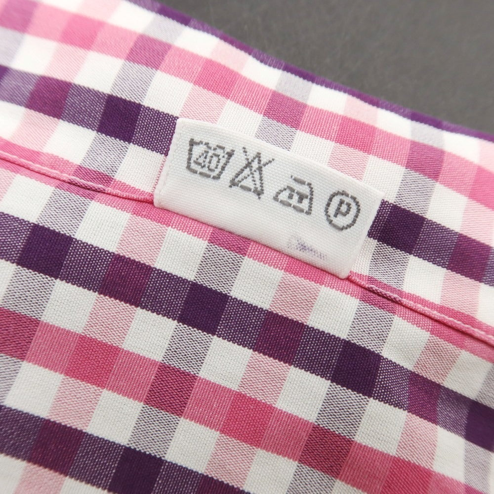 [Used] Antica Camiceria Cotton Gingham Check Button-down Casual Shirt Pink x Purple [37] [Condition Rank B] [Men&