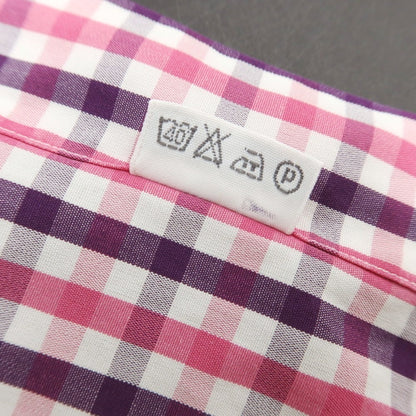 [Used] Antica Camiceria Cotton Gingham Check Button-down Casual Shirt Pink x Purple [37] [Condition Rank B] [Men&