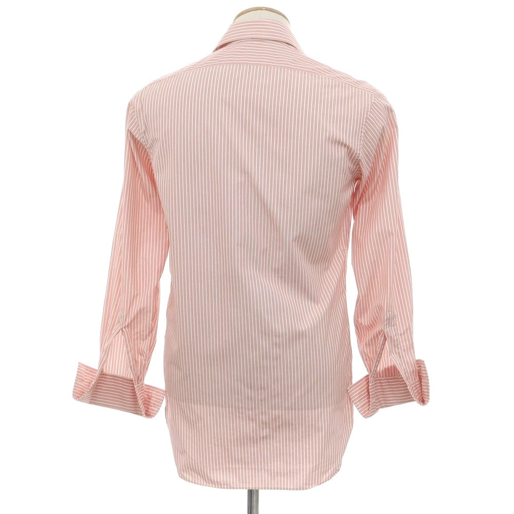 [Used] CHARVET Cotton Striped Double Cuff Semi-Wide Collar Dress Shirt Pink [37] [Condition Rank B] [Men&