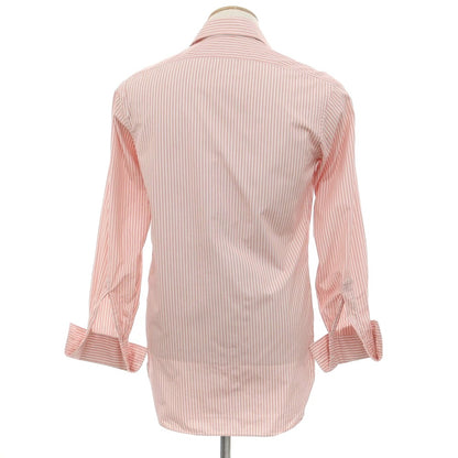 [Used] CHARVET Cotton Striped Double Cuff Semi-Wide Collar Dress Shirt Pink [37] [Condition Rank B] [Men&