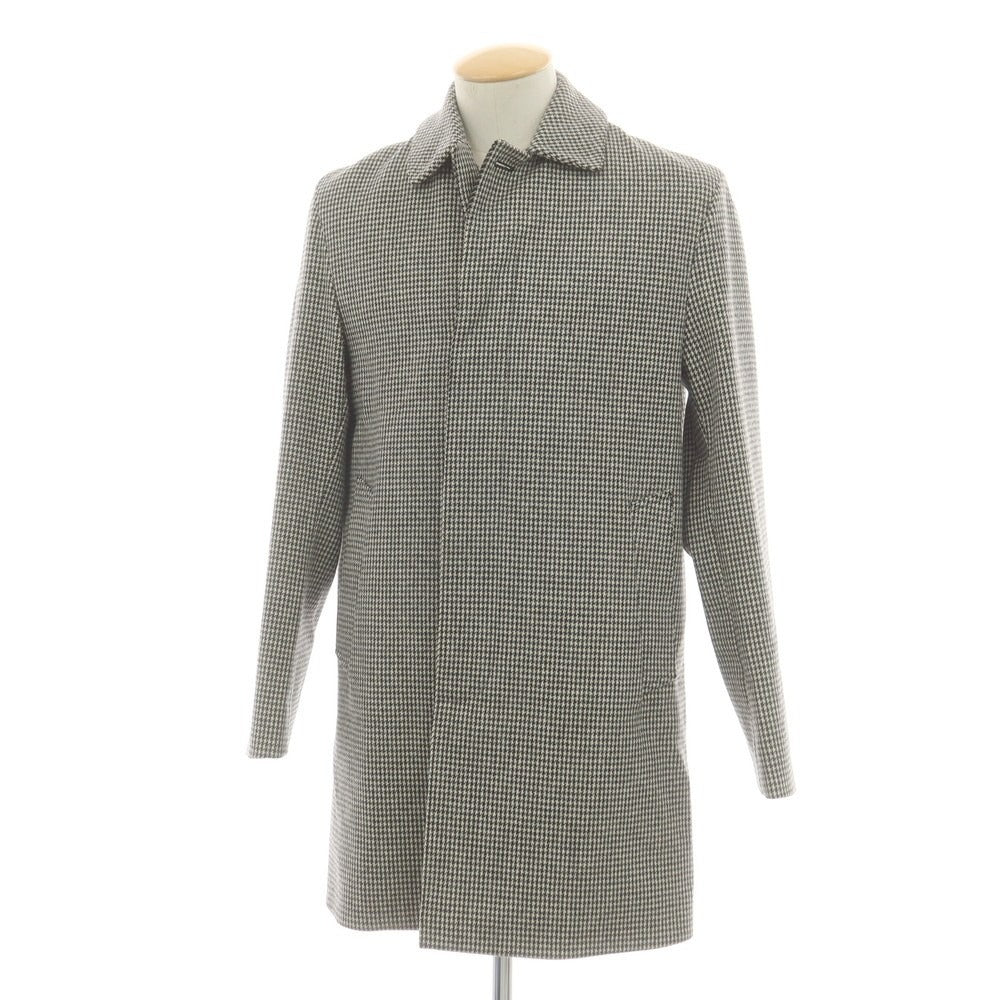 【中古】マッキントッシュ Mackintosh ウール ハウンドトゥース ステンカラーコート ブラックxホワイト【 40 】【 状態ランクB 】【 メンズ 】