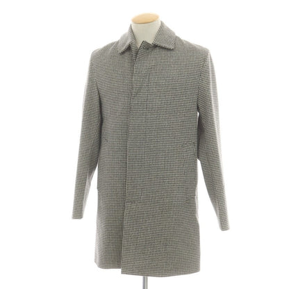 【中古】マッキントッシュ Mackintosh ウール ハウンドトゥース ステンカラーコート ブラックxホワイト【 40 】【 状態ランクB 】【 メンズ 】