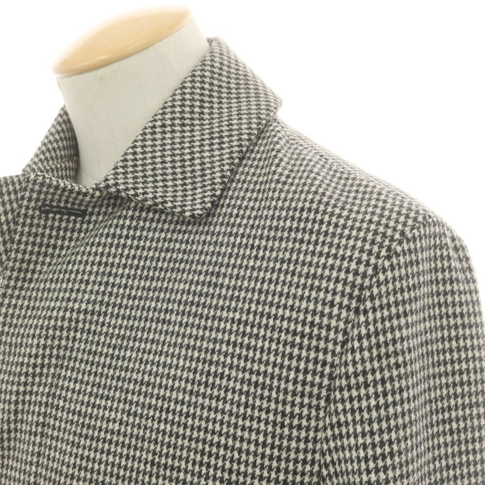 【中古】マッキントッシュ Mackintosh ウール ハウンドトゥース ステンカラーコート ブラックxホワイト【 40 】【 状態ランクB 】【 メンズ 】