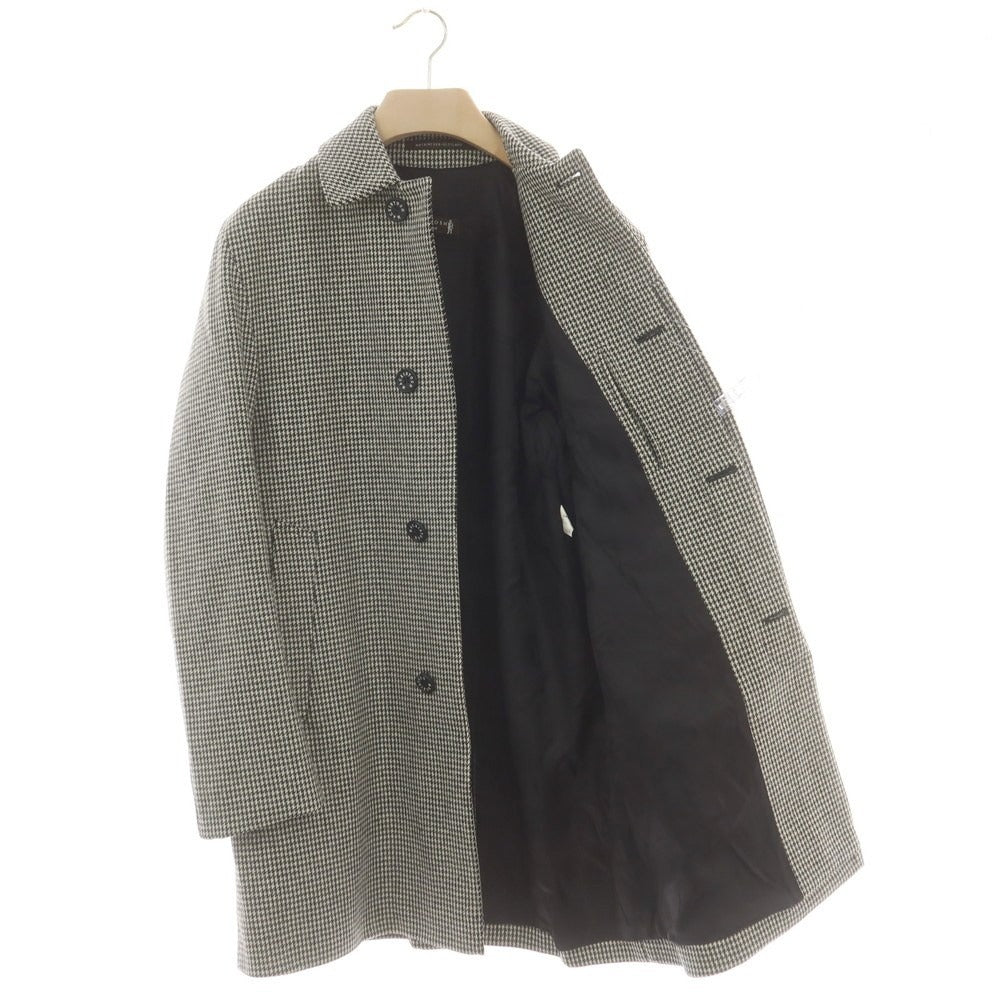 【中古】マッキントッシュ Mackintosh ウール ハウンドトゥース ステンカラーコート ブラックxホワイト【 40 】【 状態ランクB 】【 メンズ 】