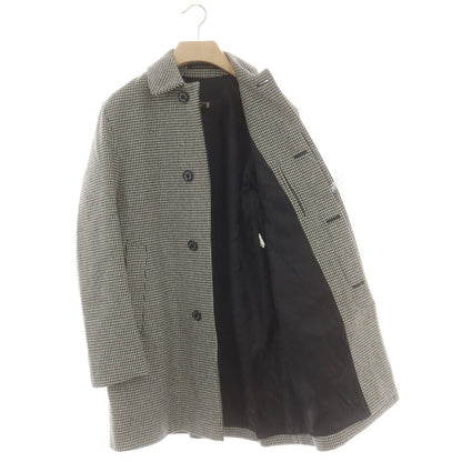 【中古】マッキントッシュ Mackintosh ウール ハウンドトゥース ステンカラーコート ブラックxホワイト【 40 】【 状態ランクB 】【 メンズ 】