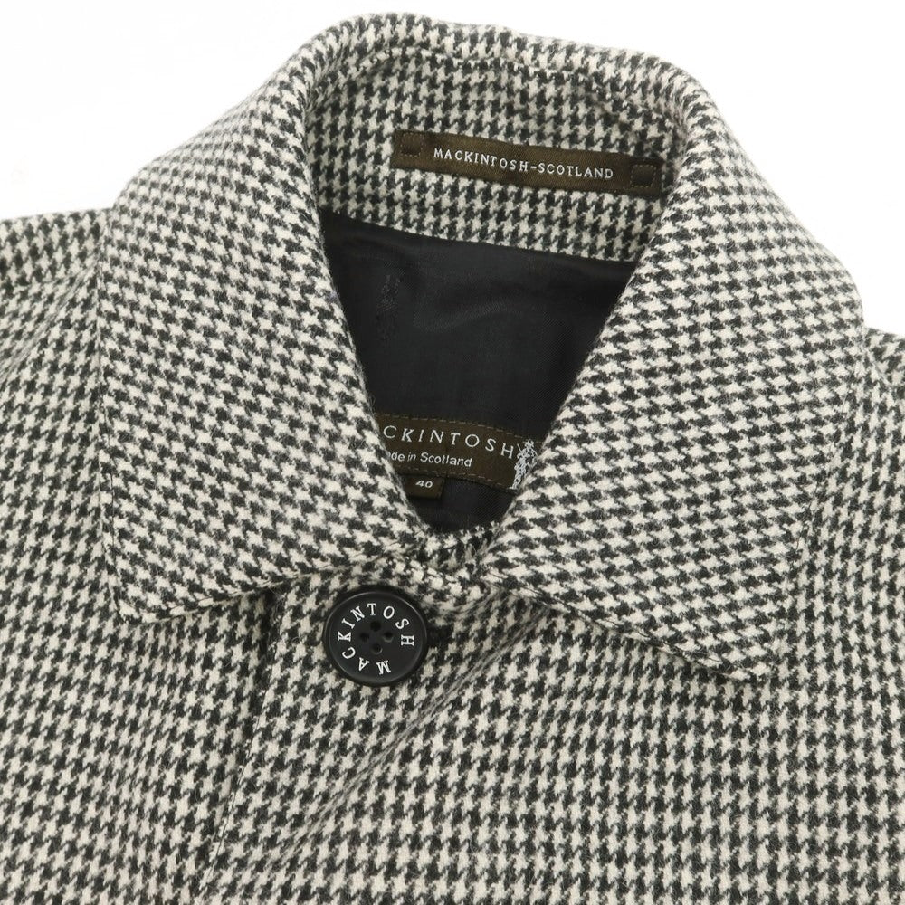 【中古】マッキントッシュ Mackintosh ウール ハウンドトゥース ステンカラーコート ブラックxホワイト【 40 】【 状態ランクB 】【 メンズ 】