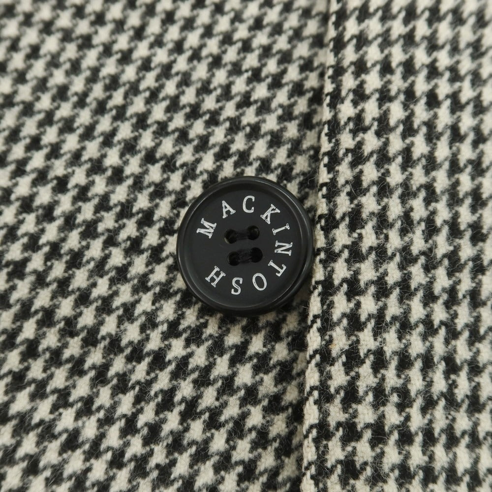 【中古】マッキントッシュ Mackintosh ウール ハウンドトゥース ステンカラーコート ブラックxホワイト【 40 】【 状態ランクB 】【 メンズ 】