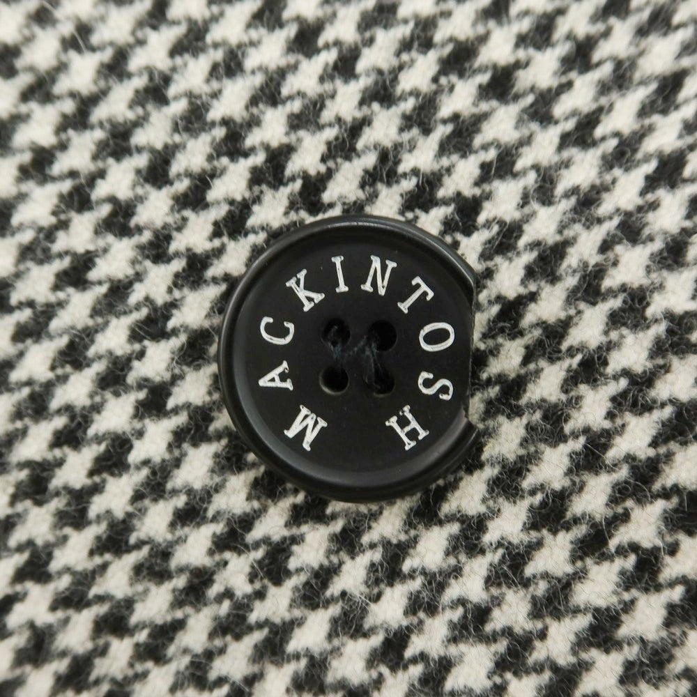 【中古】マッキントッシュ Mackintosh ウール ハウンドトゥース ステンカラーコート ブラックxホワイト【 40 】【 状態ランクB 】【 メンズ 】