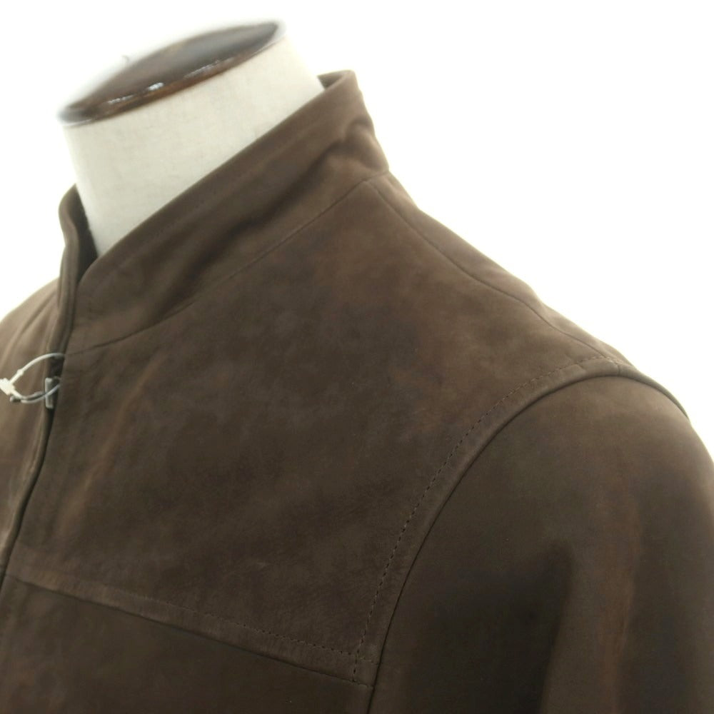 【中古】マーガレットハウエル MARGARET HOWELL ジップアップ レザーブルゾン ブラウン【 L 】【 状態ランクD 】【 メンズ 】