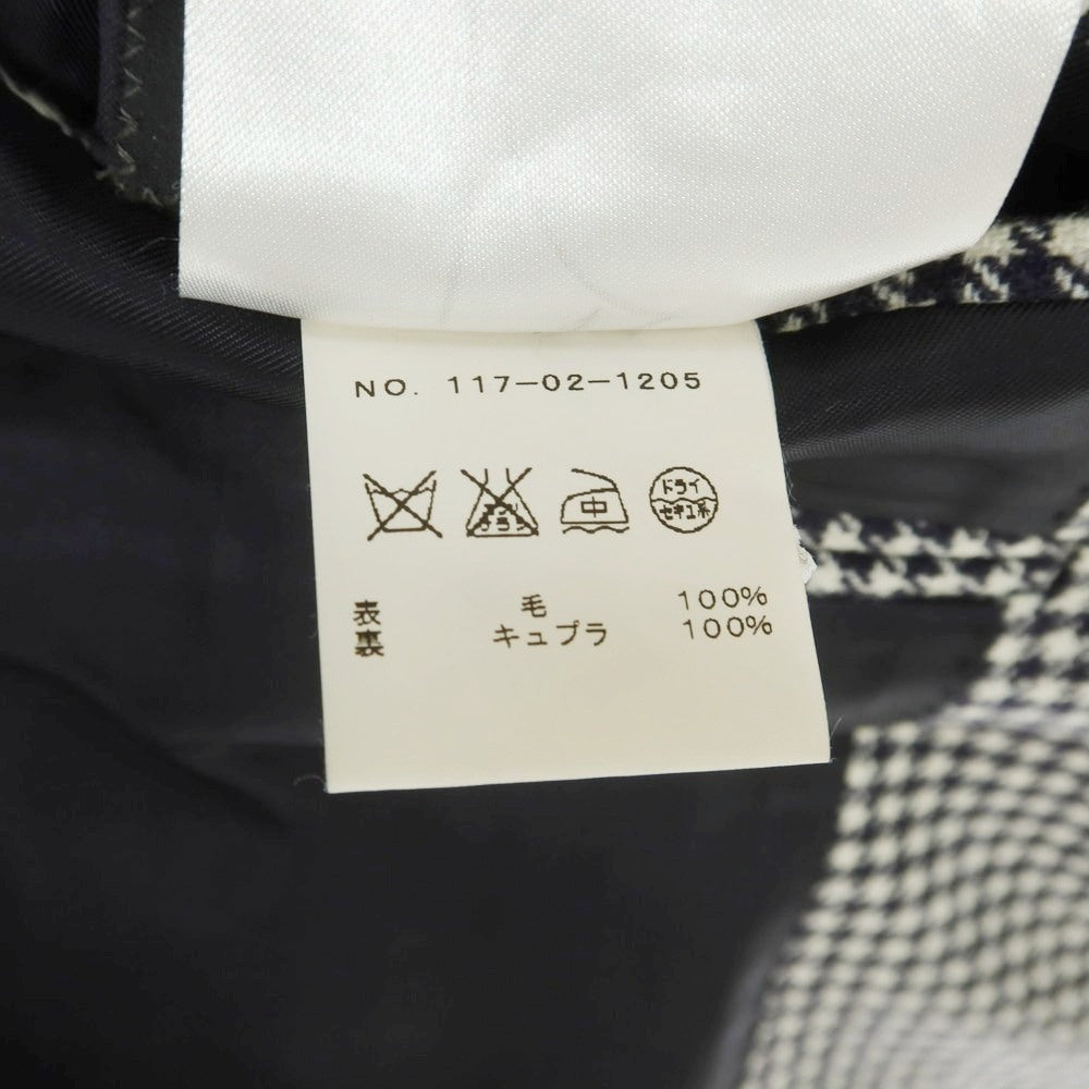 【中古】ヴァルディターロ Valditaro SHIPS別注 ウールカシミヤ ハウンドトゥース 3B テーラードジャケット ネイビーxホワイト【 サイズ44 】【 状態ランクD 】【 メンズ 】 [CPD]