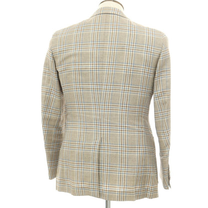 [Used] TOMORROWLAND Linen wool check tailored jacket, beige x light blue [8D48] [Condition rank D] [Men&