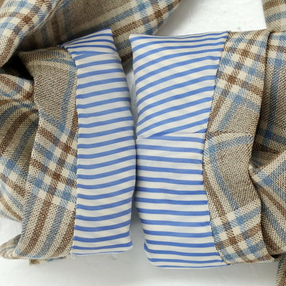 [Used] TOMORROWLAND Linen wool check tailored jacket, beige x light blue [8D48] [Condition rank D] [Men&