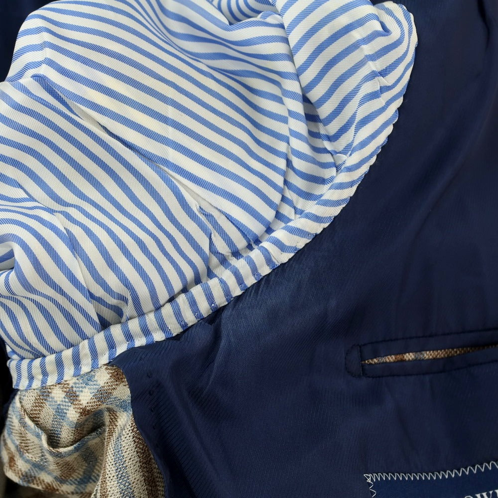 [Used] TOMORROWLAND Linen wool check tailored jacket, beige x light blue [8D48] [Condition rank D] [Men&