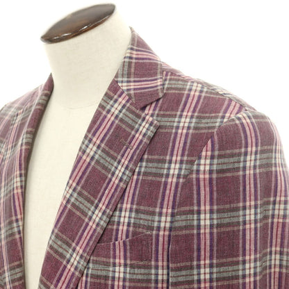 [Used] TOMORROWLAND Linen Check Tailored Jacket Purple [No size indicated (M size)] [Condition Rank D] [Men&