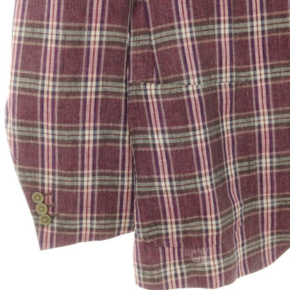 [Used] TOMORROWLAND Linen Check Tailored Jacket Purple [No size indicated (M size)] [Condition Rank D] [Men&