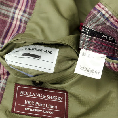 [Used] TOMORROWLAND Linen Check Tailored Jacket Purple [No size indicated (M size)] [Condition Rank D] [Men&