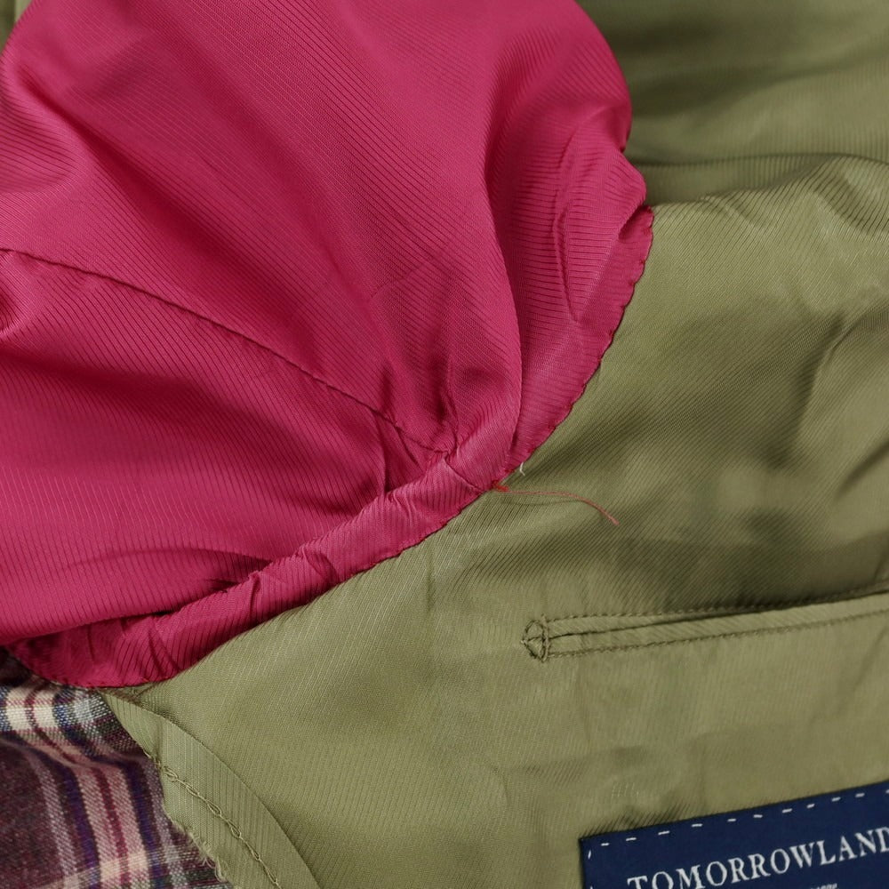 [Used] TOMORROWLAND Linen Check Tailored Jacket Purple [No size indicated (M size)] [Condition Rank D] [Men&